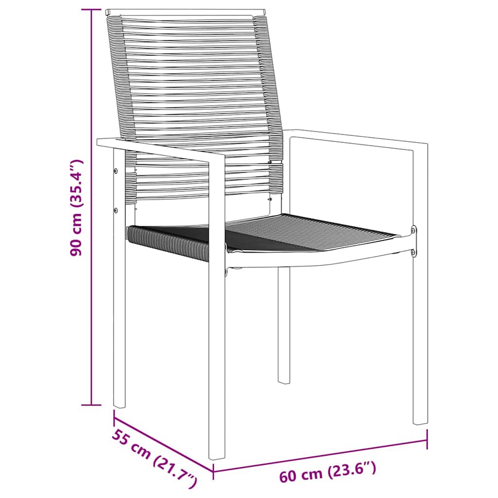 Conjunto de Comedor de Jardín 3 pcs Negro