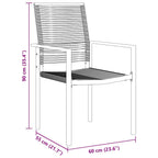 Conjunto de Comedor de Jardín 3 pcs Negro