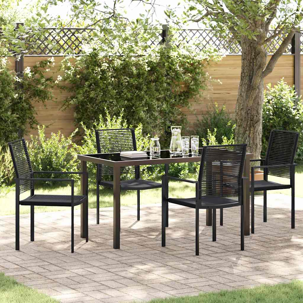 Conjunto de Comedor de Jardín 3 pcs Negro