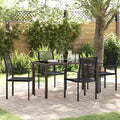 Conjunto de Comedor de Jardín 3 pcs Negro