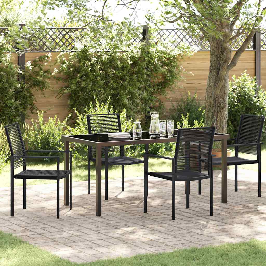 Conjunto de Comedor de Jardín 3 pcs Negro
