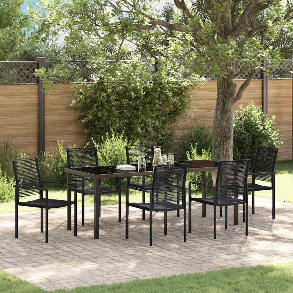 Conjunto de Comedor de Jardín 3 pcs Negro