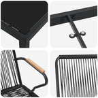 Conjunto de Comedor de Jardín 3 pcs Negro