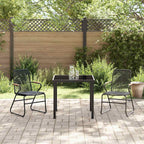 Conjunto de Comedor de Jardín 3 pcs Negro