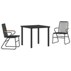 Conjunto de Comedor de Jardín 3 pcs Negro