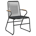 Conjunto de Comedor de Jardín 3 pcs Negro