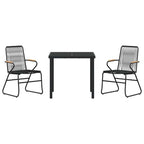Conjunto de Comedor de Jardín 3 pcs Negro