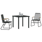 Conjunto de Comedor de Jardín 3 pcs Negro
