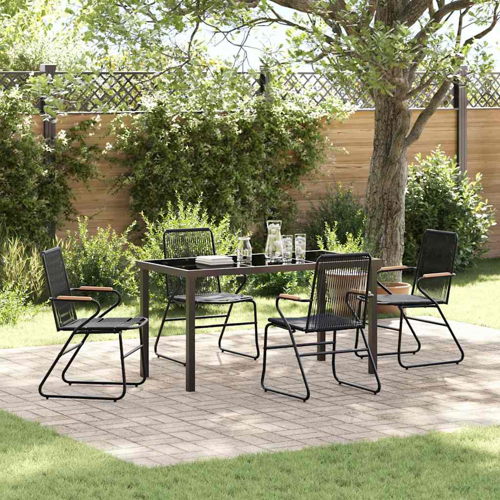 Conjunto de Comedor de Jardín 3 pcs Negro