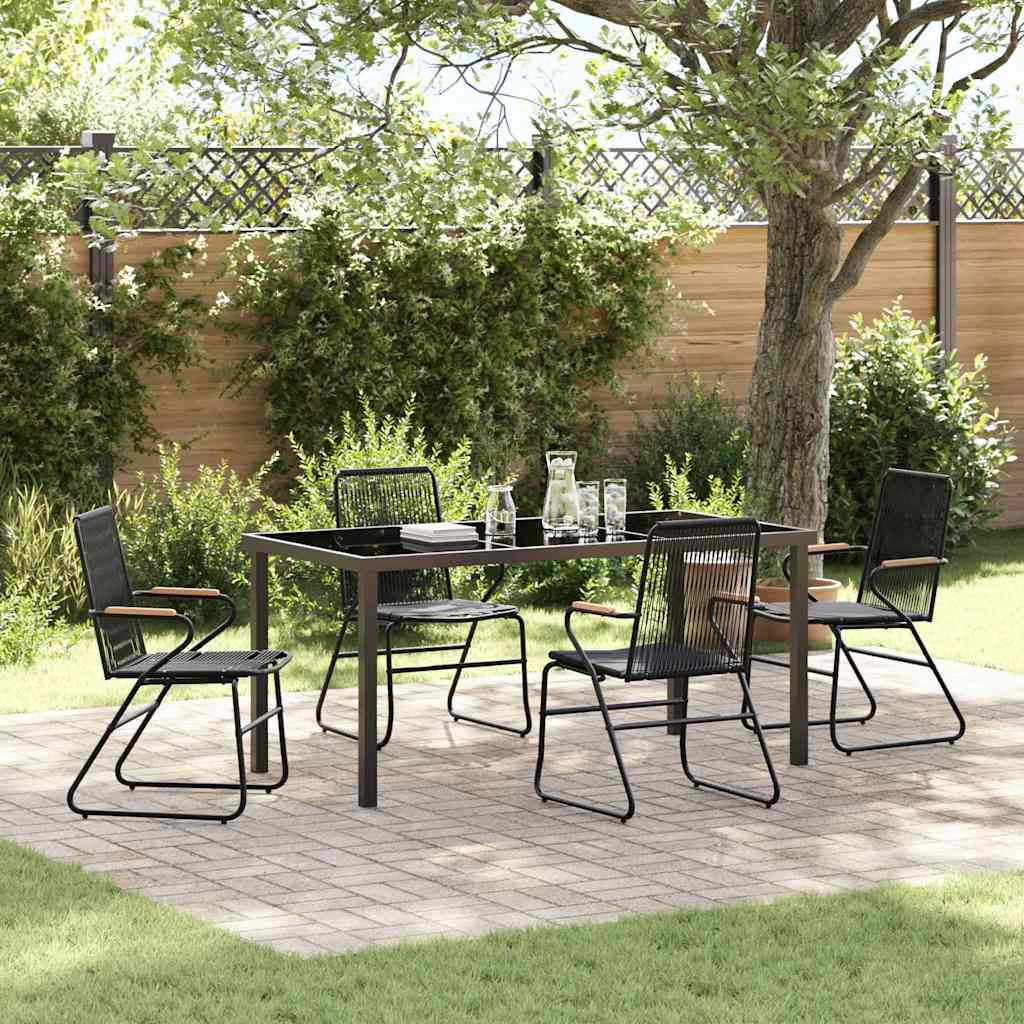 Conjunto de Comedor de Jardín 3 pcs Negro