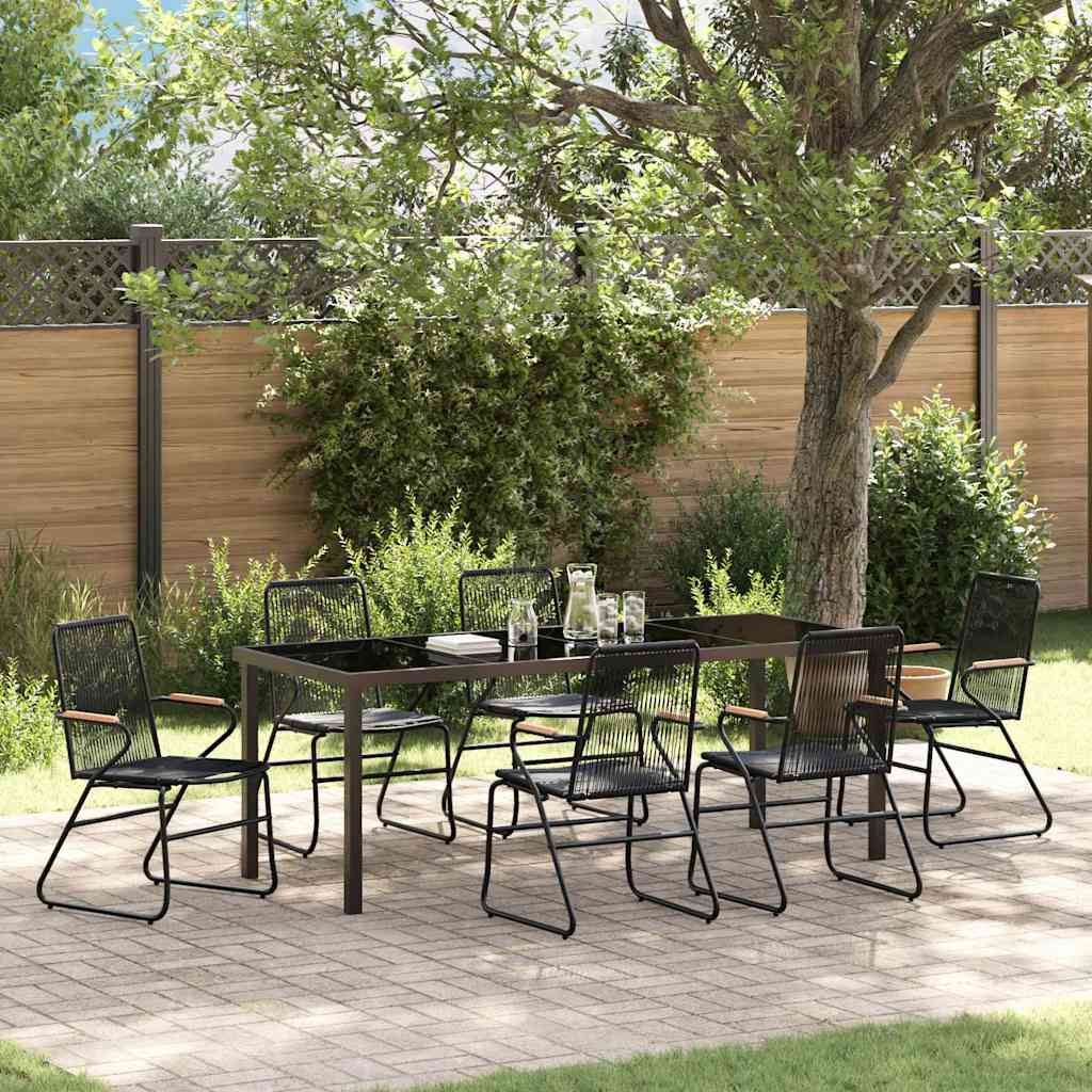 Conjunto de Comedor de Jardín 3 pcs Negro