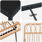 Conjunto de Comedor de Jardín 3 pcs Marrón