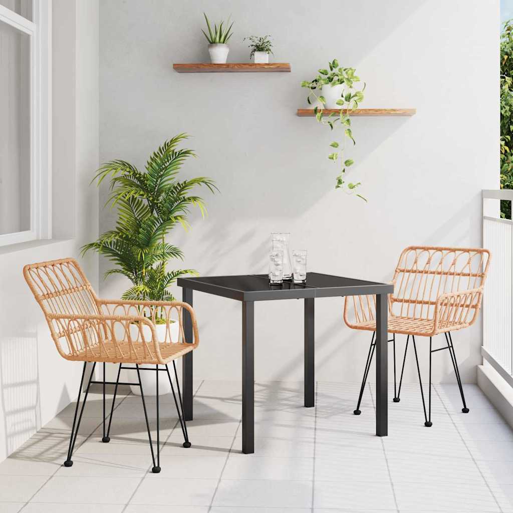 Conjunto de Jardim de Refeição 3 Peças Marrom