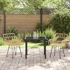 Conjunto de Comedor de Jardín 3 pcs Marrón
