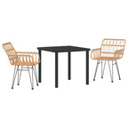Conjunto de Comedor de Jardín 3 pcs Marrón