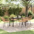 Conjunto de Comedor de Jardín 3 pcs Marrón