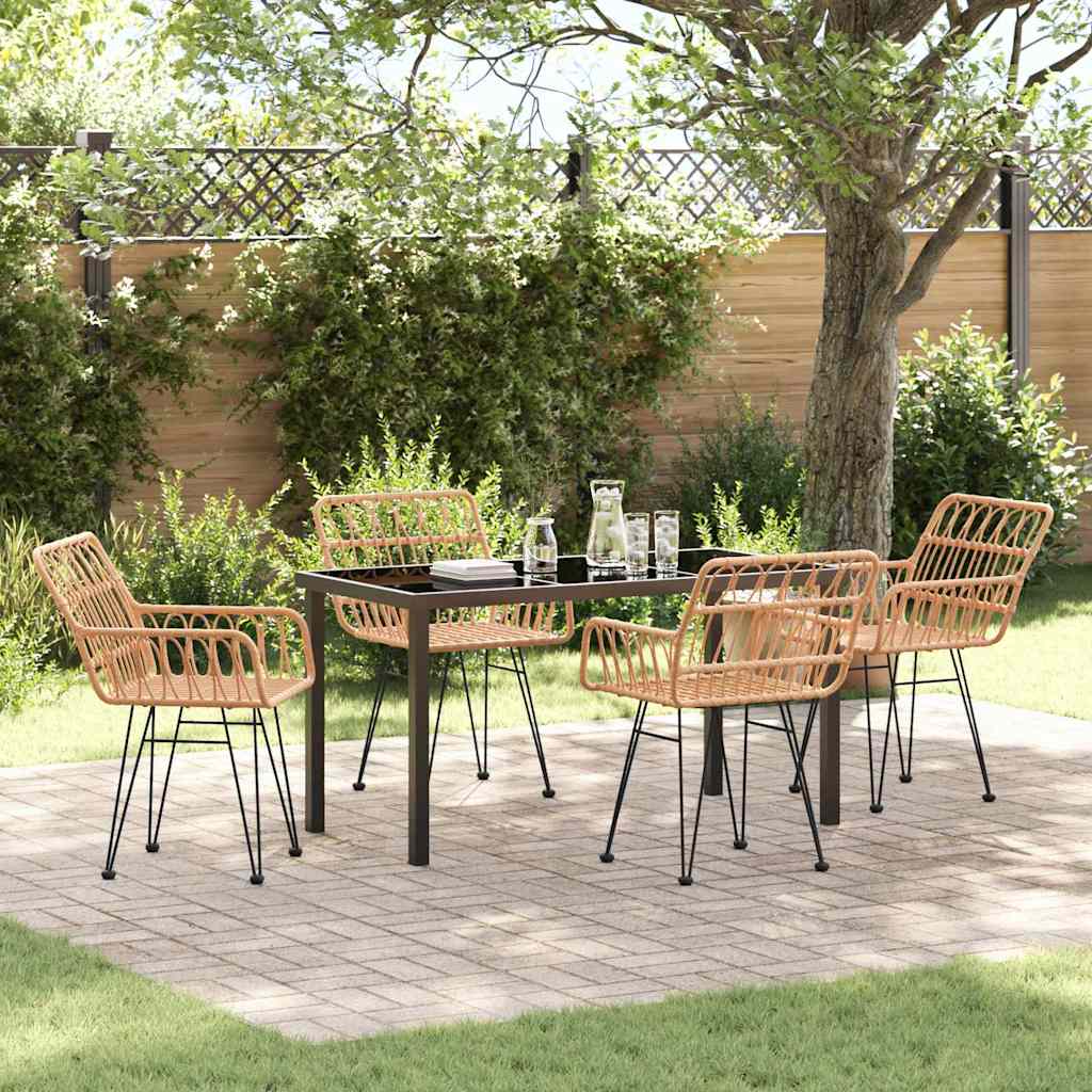 Conjunto de Comedor de Jardín 3 pcs Marrón