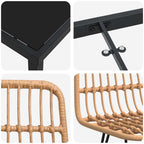 Conjunto de Comedor de Jardín 3 pcs Marrón