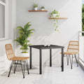 Conjunto de Comedor de Jardín 3 pcs Marrón
