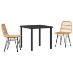 Conjunto de Comedor de Jardín 3 pcs Marrón
