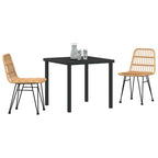 Conjunto de Comedor de Jardín 3 pcs Marrón