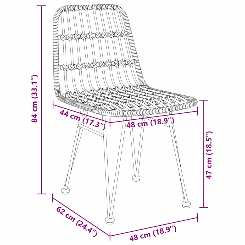 Conjunto de Comedor de Jardín 3 pcs Marrón