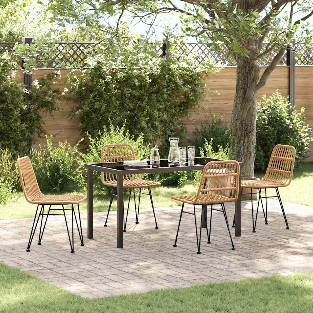 Conjunto de Comedor de Jardín 3 pcs Marrón
