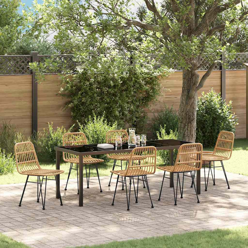 Conjunto de Comedor de Jardín 3 pcs Marrón