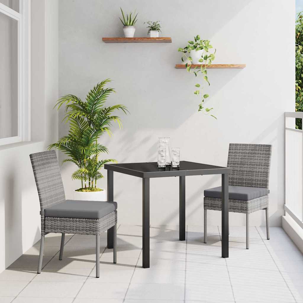 Conjunto de Comedor de Jardín 2 pcs Natural ratán sintético