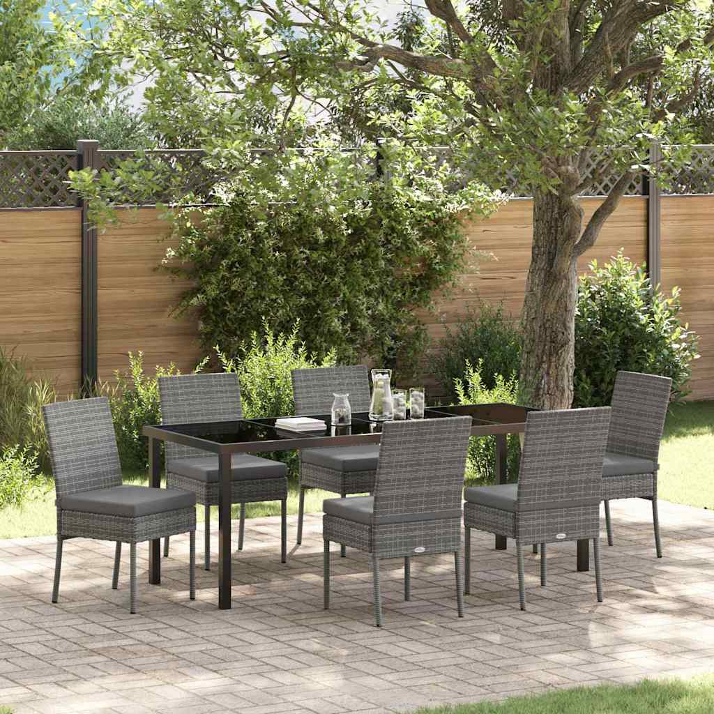 Conjunto de Comedor de Jardín 2 pcs Natural ratán sintético