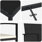 Conjunto de Comedor de Jardín 7 pcs Negro