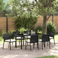 Conjunto de Comedor de Jardín 7 pcs Negro