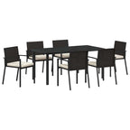Conjunto de Comedor de Jardín 7 pcs Negro