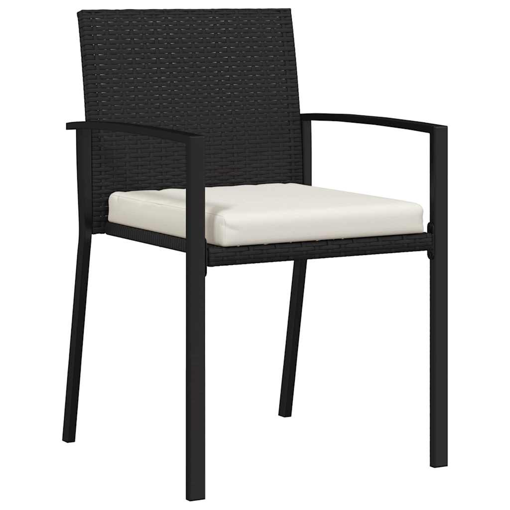 Conjunto de Comedor de Jardín 7 pcs Negro