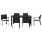 Conjunto de Comedor de Jardín 7 pcs Negro