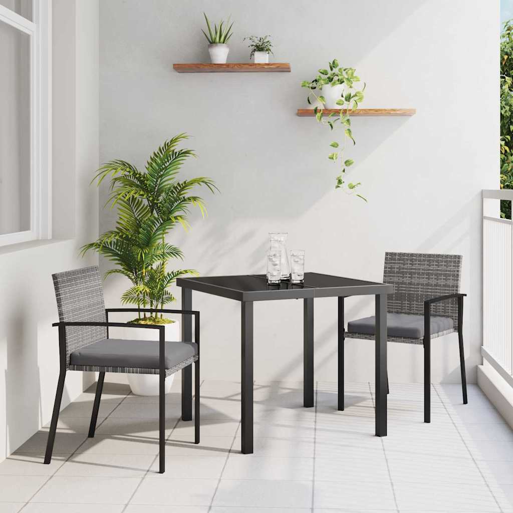 Conjunto de Comedor de Jardín 3 pcs Beige ratán sintético
