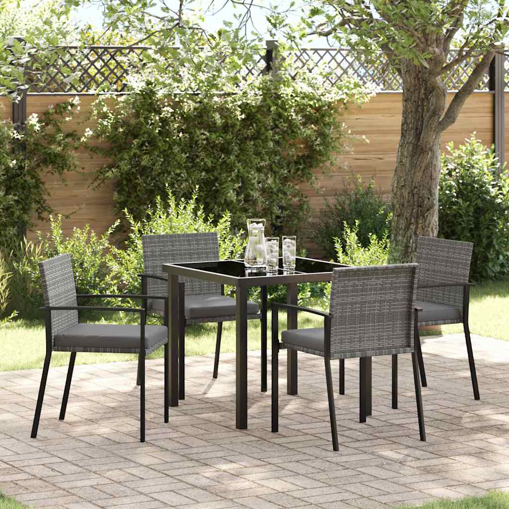 Conjunto de Comedor de Jardín 5 pcs Gris