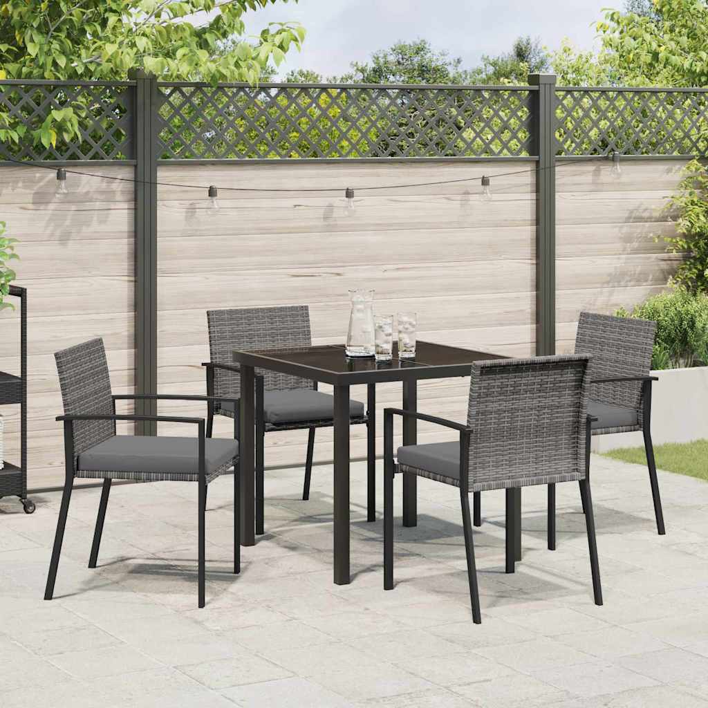 Conjunto de Comedor de Jardín 5 pcs Gris