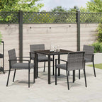 Conjunto de Comedor de Jardín 5 pcs Gris