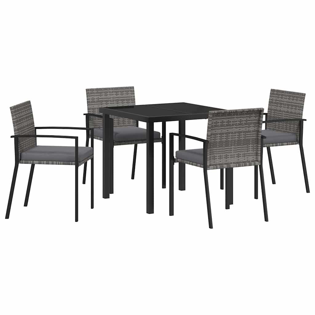Conjunto de Comedor de Jardín 5 pcs Gris