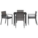 Conjunto de Comedor de Jardín 5 pcs Gris