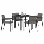 Conjunto de Comedor de Jardín 5 pcs Gris