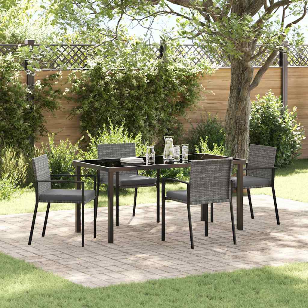 Conjunto de Comedor de Jardín 5 pcs Gris