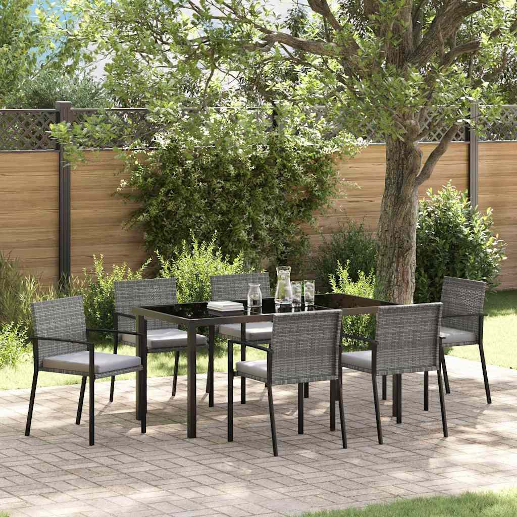 Conjunto de Comedor de Jardín 7 pcs Beige ratán sintético