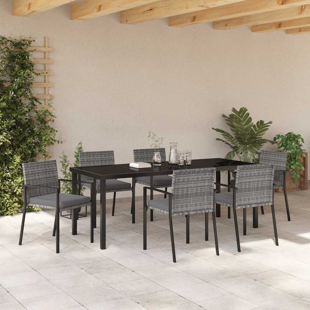 Conjunto de Comedor de Jardín 6 pcs Gris