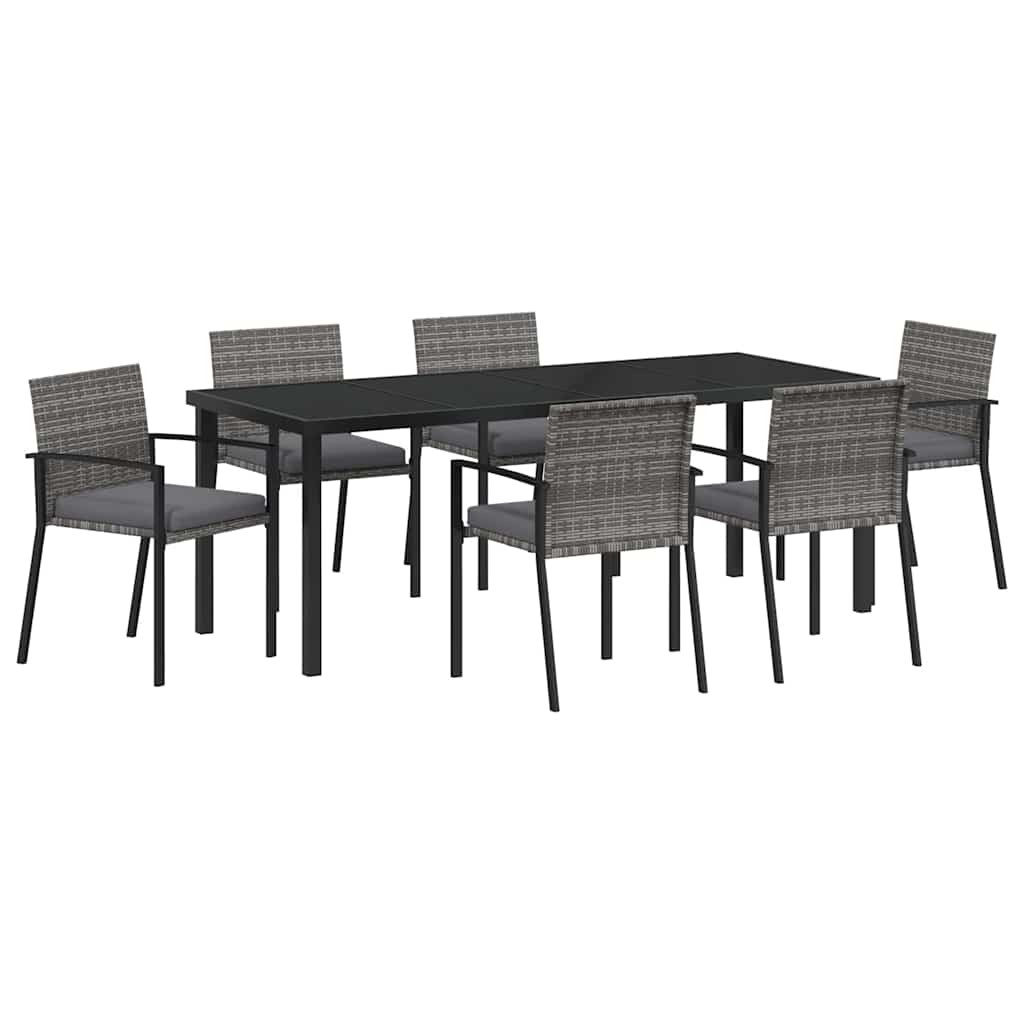 Conjunto de Comedor de Jardín 6 pcs Gris