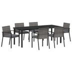 Conjunto de Comedor de Jardín 6 pcs Gris