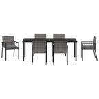 Conjunto de Comedor de Jardín 6 pcs Gris