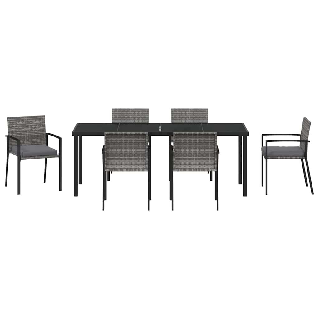 Conjunto de Comedor de Jardín 6 pcs Gris