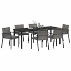 Conjunto de Comedor de Jardín 6 pcs Gris